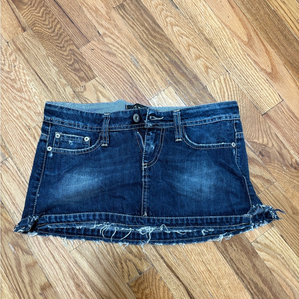 Blue Ruffled Mini Skirt